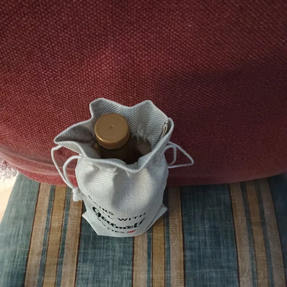 Burlap Wine Bag for Godmother